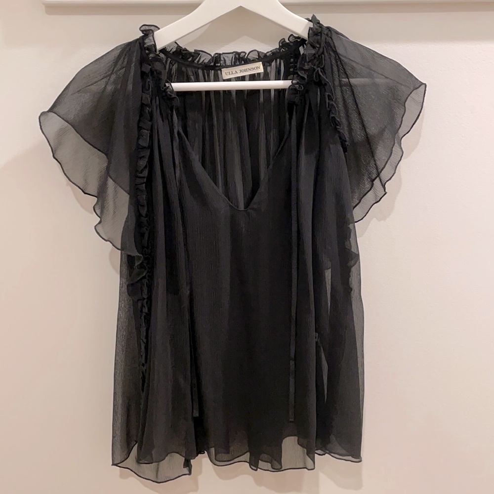 NWOT Sheer Black Ulla Johnson Blouse